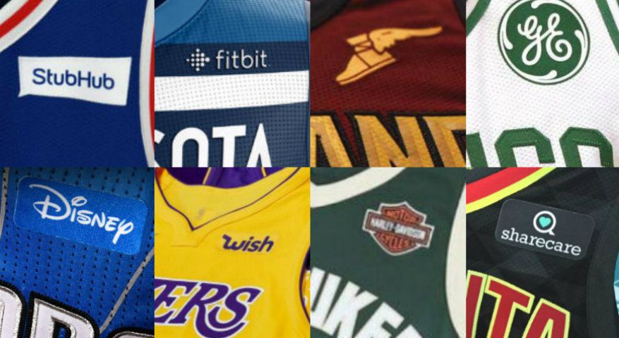 NBA jersey ads and NBA jersey sponsors